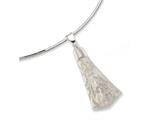 Sterling Silver Clear Resin and Sterling Silver Leaf Slide Collar Necklace