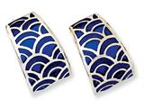 Sterling Silver Blue Resin Post Fancy Earrings