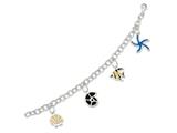 Sterling Silver Resin and Sand Charm Bracelet