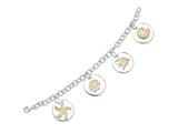 Sterling Silver Resin and Sand Charm Bracelet
