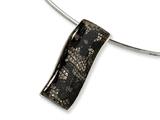 Sterling Silver Black Resin and Lace Slide Collar Necklace