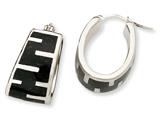 Sterling Silver Black Resin and Sand Earrings