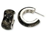 Sterling Silver Black Resin and Lace Post Earrings