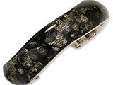Sterling Silver Black Resin and Lace Cuff Bracelet