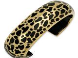 Sterling Silver and 18K Gold-Plated Black Resin Cuff Bracelet