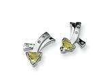 Sterling Silver Lemon Quartz and Diamond Post Earrings