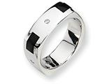 Sterling Silver Onyx and Diamond Men"s Ring