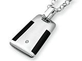 Sterling Silver Onyx and Diamond Pendant Necklace