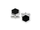 Sterling Silver and Onyx Cuff Links