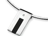 Sterling Silver Onyx and Diamond Slide Necklace