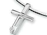 Sterling Silver and Diamond Cross Slide Necklace