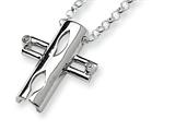 Sterling Silver and Diamond Cross Pendant Necklace