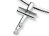 Sterling Silver and Diamond Cross Slide Necklace