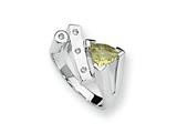 Sterling Silver Lemon Quartz and Diamond Ring