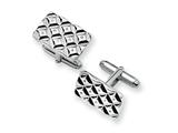 Sterling Silver and Diamond Cuff Links