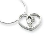 White Ice™ Sterling Silver Diamond Heart Necklace