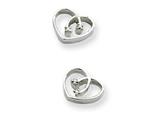 White Ice™ Sterling Silver Diamond Heart Earrings