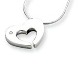 White Ice™ Sterling Silver Diamond Heart Necklace