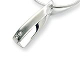 White Ice™ Sterling Silver Satin and Polished Diamond Necklace