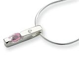 White Ice™ Sterling Silver Diamond and Pink Topaz Necklace