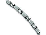 Chisel Stainless Steel Black Rubber Bracelet - 8.25 inches