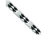 Chisel Stainless Steel Black Rubber Bracelet - 8.75 inches