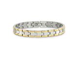 Chisel Stainless Steel and 24K Plated Polished Bracelet - 8.5 inches