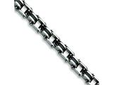 Chisel Stainless Steel Black Rubber Bracelet - 8.5 inches