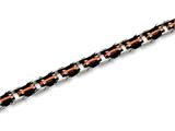 Chisel Stainless Steel Black and Orange Rubber Bracelet - 8.75 inches