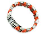 Chisel Stainless Steel Orange Rubber Bracelet - 8 inches