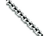 Chisel Stainless Steel Black Rubber Bracelet - 8.75 inches