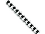 Chisel Stainless Steel Black Rubber Bracelet - 8.5 inches