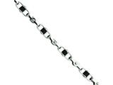 Chisel Stainless Steel Black Rubber Bracelet - 8.5 inches