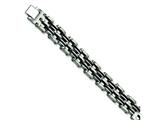 Chisel Stainless Steel Black Rubber Bracelet - 9.25 inches