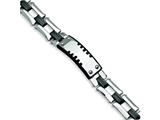 Chisel Stainless Steel Black Carbon Fiber and Plating ID Bracelet - 9.25 inches