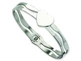 Chisel Stainless Steel Heart Hinged Bracelet