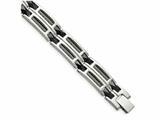 Chisel Stainless Steel and Blue Ceramic Fancy Link Bracelet - 8.75 inches