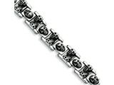 Chisel Stainless Steel Skull Bracelet - 8 inches
