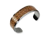 Chisel Stainless Steel and Snake Patterned Bangle