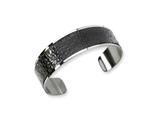 Chisel Stainless Steel and Alligator Patterned Bangle