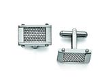Chisel Stainless Steel Grey Carbon Fiber Rectangle Cuff Links