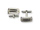 Chisel Stainless Steel Black-plated 24k Accent Cuff Links