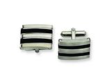 Chisel Stainless Steel Black Rubber Cuff Links