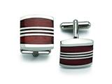 Chisel Stainless Steel Wood Cuff Links