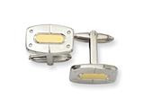 Chisel Stainless Steel 24k Gold Accent Cuff Links