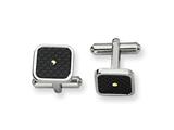 Chisel Stainless Steel Carbon Fiber 18k Gold Accent Cuff Links