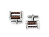 Chisel Stainless Steel with Chocolate IP-plating Cuff Links