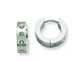 Chisel Stainless Steel CZ Hinged Hoop Earrings