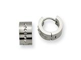 Chisel Stainless Steel CZ Hinged Hoop Earrings