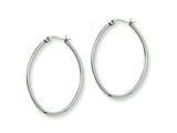 Chisel Stainless Steel 30mm Diameter Oval Hoop Earrings